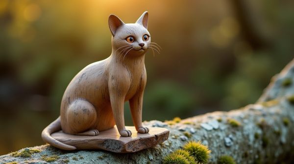 Offrez un arbre à chat en bois flotté comme œuvre d'art